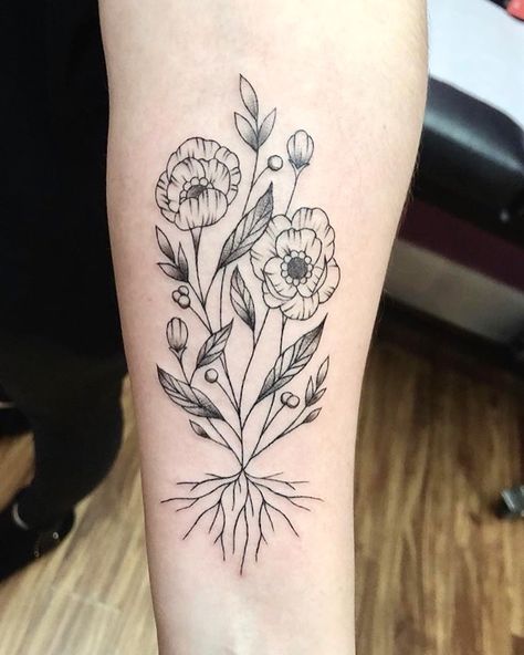 #wildflower #wildflowertattoo #tattoo #flowertattoo #floraltattoo #flower #roots #minimaltattoo #simpletattoo #tattoos #girlswithtattoos Flower Roots, Chicory Flower, Dark Reality, Roots Tattoo, Tattoo Time, Bouquet Tattoo, Bug Tattoo, Wildflower Tattoo, Tattoo Flowers