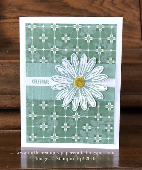 Garden Lane Dsp Stampin Up Cards, Daisy Delight Stampin' Up, Designer Paper Cards, Happy Birthday Cards Handmade, Dsp Cards, Sunflower Cards, Daisy Cards, Because I Can, Making Greeting Cards