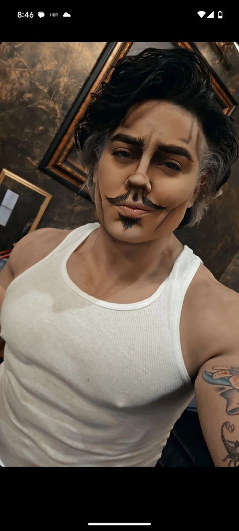 Drag Kings Makeup, Drag King Makeup Tutorial, Drag King Makeup Ideas, Drag King Outfits, Drag King Makeup, King Energy, Glam Rock Makeup, Beard Makeup, Oc Creation