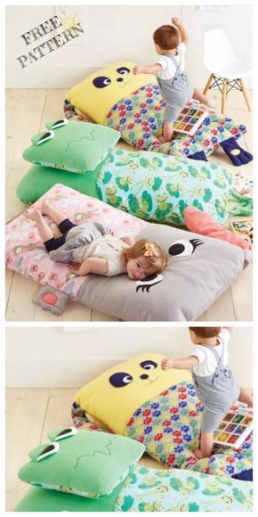 Floor Pillows Kids, Diy Sy, Sewing Machine Projects, Kids Flooring, Free Sewing Patterns, Baby Sewing Projects, Baby Sewing Patterns, Sewing Pillows, Sewing Projects For Kids