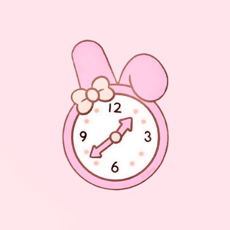 App Icon My Melody, Cute Clock Icons, Vintage App Icons, Clock App Icon, Happy Birthday Logo, Vintage App, Pink Clocks, Pink Macbook, Cat App