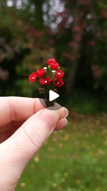 Marama on Instagram: "Making mini polymer clay poppies. 
.
.
.
.
.
.
#poppy #polymerclayflowers #anzacpoppy #anzacday #poppies #polymerclaypoppy" Clay Poppies, Anzac Poppy, Mini Polymer Clay, Anzac Day, Polymer Clay Flowers, Poppies, Polymer Clay, Flowers, On Instagram