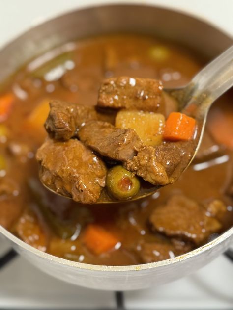 Carne Guisada Recipe (Puerto Rican Beef Stew) Carne Guisada Recipe Puerto Rican, Spanish Beef Stew, Sazon Recipe, Puerto Rican Beef Stew, Guisada Recipe, Puerto Rican Cuisine, Carne Guisada, Boricua Recipes, Beef Stew Meat