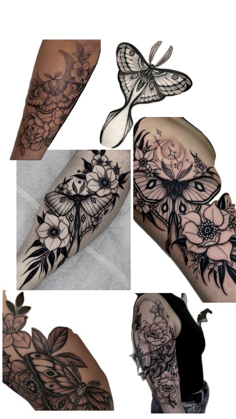 Spooky Tattoos With Flowers, Halloween Botanical Tattoo, Spooky Flower Tattoo, Goth Floral Tattoo, Spooky Floral Sleeve Tattoo, Spooky Floral Tattoo, Tattoos And Piercings, Flower Tattoo, Piercings