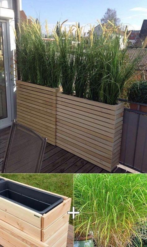 Tall Wooden Planters, Small Patio Decor, Balcony Privacy, Patio Privacy, Invest Money, Summer Patio, Money Success, Dream Yard, Patio Decorating Ideas On A Budget