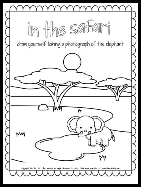 Safari Drawing Coloring Page | Free Homeschool Deals © Safari Drawing, Drawing Yourself, Draw Yourself, Free Homeschool Printables, Safari Art, Drawing Activities, Educational Activities For Kids, Homeschool Printables, Fun Printables