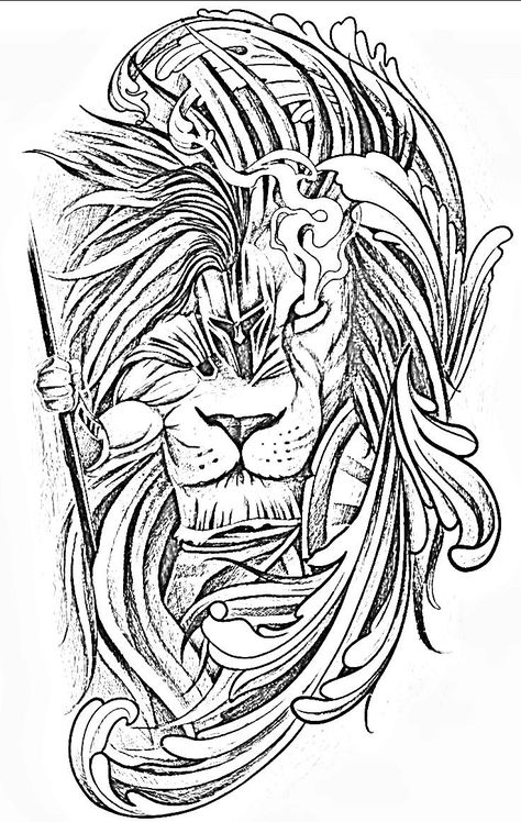 Tattoo Stencil For Men, Geometric Tattoo Hand, Leo Sign Tattoo, Scroll Tattoos, Pitbull Tattoo, Cute Simple Tattoos, Spartan Tattoo, Lion Head Tattoos, Saved Tattoo