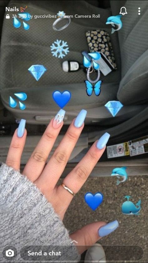 French Pedicure, Bright Summer Nails, Blue Acrylic Nails, Nail Art Designs Summer, Smink Inspiration, Cute Acrylic Nail Designs, Makijaż Smokey Eye, Blue Nail, Instagram Nails