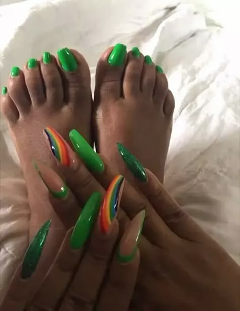 Long St Patricks Day Nails, St Paddy Nails, St Patricks Day Nails Acrylic Coffin, St Patrick Nail Designs, Irish Nails Designs, Saint Pattys Day Nails, St Patricks Nails Ideas, St Patty Nails, Saint Patricks Day Nails