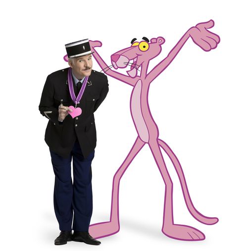 "The Pink Panther 2" promo still, 2009. Co-writer/star Steve Martin as Inspector Jacques Clouseau. PLOT: Clouseau teams up with a squad of international detectives who are just as bumbling as he is. Their mission: Stop a globe-trotting thief who specializes in stealing historical artifacts. This sequel merde... made only $76 million. Steve Martin Pink Panther, Pink Panther Steve Martin, Inspector Clouseau Costume, Pink Panther Inspector Clouseau, Inspector Clouseau, 23 Bday, Detective Costume, Autumn Core, The Pink Panther