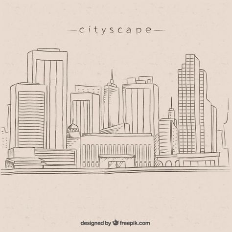 Buildings Aesthetic Drawing, My Dream City Drawing, Buildings Drawing Simple, City Aesthetic Drawing, Background Drawing Ideas, Building Line Art, City Sketches, Skyline Drawing, Cityscape Drawing