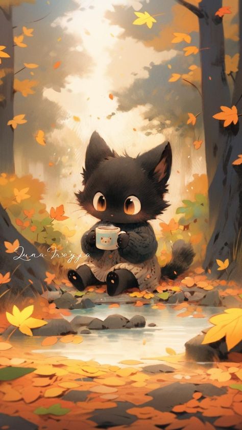 🍂🐾 Immerse yourself in a world where this elegant feline wanders amidst the beauty of the season through handcrafted art. 🌳🍁 Infuse your space with the mysterious charm of black cats, creating an ambiance that resonates with the magic of fall. 🌟🖼️ This unique print captures the essence of a majestic black cat in its autumn habitat, making it a must-have addition to your collection of captivating art. Don't miss the opportunity to own a piece of this bewitching autumn masterpiece. 🌠🍂 Majestic Black Cat, Black Cat Autumn, Nightmare Before Christmas Clothing, Autumn Hike, Fall Floral Decor, Kawaii Room Decor, Art Kawaii, Curious Cat, Fall Hiking