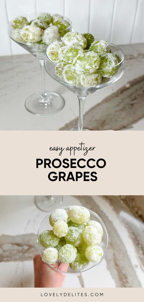 Prosecco Grapes are the perfect frozen pool side snack for the summer! These boozy grapes are fresh, vibrant, and bursting with the flavor of your favorite bubbles. They are the ultimate adult treat that comes together easily! Adult Pool Side Snacks, Boozy Frozen Grapes, Frozen Grapes With Alcohol, Sides For Pool Party, By The Pool Snacks, Pool Day Desserts, Prosecco Grapes Frozen, Pool Day Appetizers, Pool Side Desserts