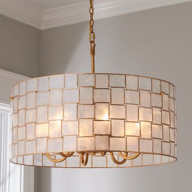 Drum Shade Chandelier, Star Chandelier, Coastal Lighting, Shell Chandelier, Ceiling Light Shades, Capiz Shell, Shades Of Light, Globe Chandelier, Contemporary Chandelier