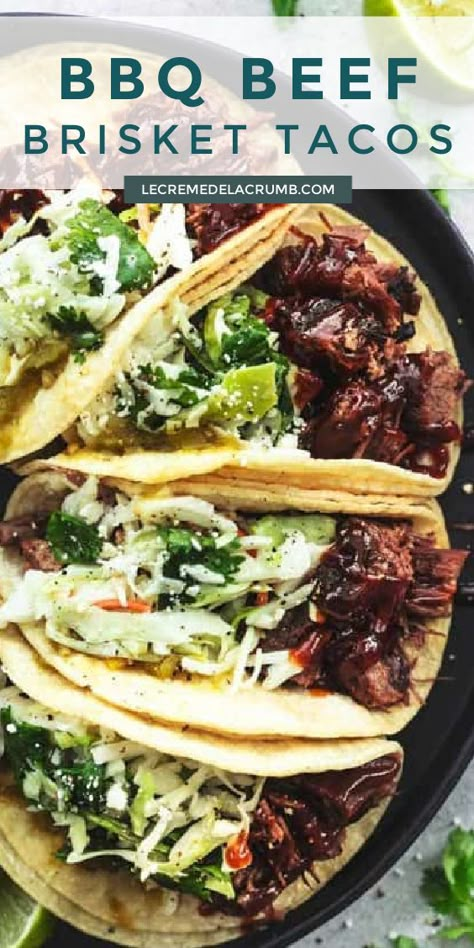 Mexican Brisket Recipes, Recipes With Beef Brisket, Brisket Mexican Recipes, Beef Brisket Meal Ideas, Beef Brisket Sandwich Recipes, Tri Tip Tacos Leftover, Leftover Brisket Recipes Healthy, Bbq Tacos Pork, Grilling Recipes Beef