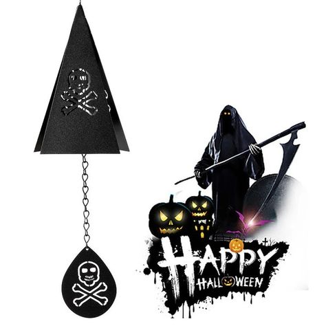 Triangle Wind Bell $44.5 bit.ly/3hCYQMU Iron Triangle, Unique Wind Chime, Wind Bell, Fete Halloween, Wind Chime, Halloween Party Decor, Decor Crafts, Wind Chimes, Halloween Party