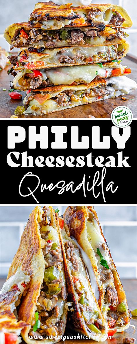 Philly Cheesesteak Quesadilla Philly Cheese Quesadilla, Philly Steak Quesadilla, Philly Cheesesteak Quesadilla Recipes, Steakumm Quesadilla, Philly Cheese Steak Quesadillas, Cheesesteak Quesadilla Recipes, Philly Cheese Steak Quesadilla Recipe, Philly Cheese Steak Ideas, Philly Quesadilla