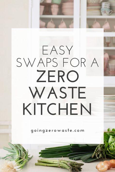 A few easy zero waste kitchen swaps - ones that are great for beginners.  I'm sharing 5 swaps for a zero waste kitchen. #zerowastekitchen #zerowastetips Easy Swaps, Plastic Free Kitchen, Zero Waste Home, Zero Waste Kitchen, Sustainable Kitchen, Eco Friendly Kitchen, Work Diy, Zero Waste Living, Zero Waste Lifestyle