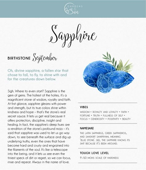 Meaning Of Sapphire Stones, Sapphire Spiritual Meaning, Sapphire Meaning Gemstones, Blue Sapphire Crystal Meaning, Blue Sapphire Meaning, Sapphire Tattoo Ideas, Sapphire Crystal Meaning, Sapphire Stone Meaning, September Meaning