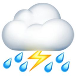 The Cloud with Lightning and Rain Emoji on iEmoji.com Rain Emoji, Lightning And Rain, Cloud With Lightning, Cloud Emoji, Emoji Codes, Weather Icon, Ios 13, Weather Icons, Ios 15