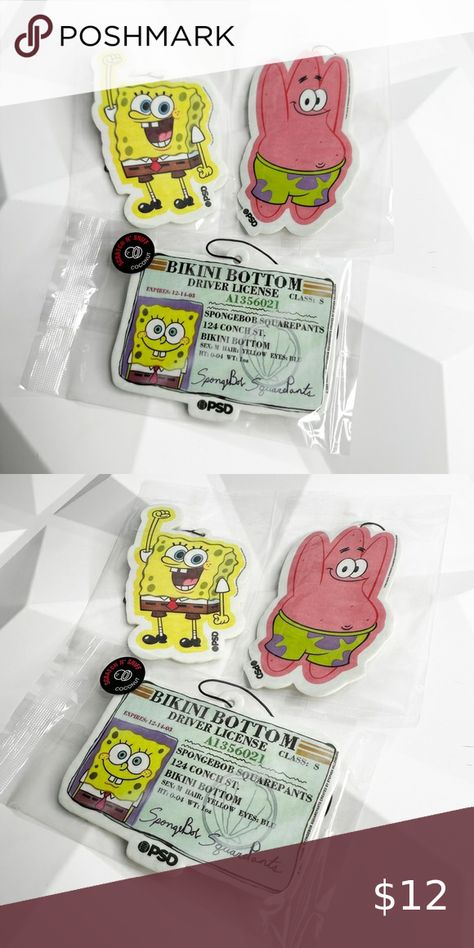 New PSD SpongeBob Car Air Fresheners Spongebob And Patrick, Car Things, Car Hanging, Car Air Fresheners, Car Freshener, Car Cartoon, Yellow Eyes, In Car, Car Stuff