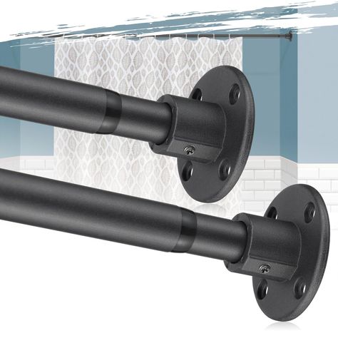 PRICES MAY VARY. Safe and Worry-Free Choice! -Unlike tension shower rods that constantly fall down and damage wall,this wall-mounted fixed shower curtain rod anchored with 4 screws on each end,providing a 400% increase in support strength. Rest assured that this shower rod will never slip after installation,adding an extra safety & will last for decades, even under strong pulling. No More Bending or Sagging! - Crafted from heavy-duty, extra-thick stainless steel, this shower rod can hold up to 4 Room Divider Bedroom, Divider Bedroom, Garden Hideaway, Black Towel Bar, Luxury Bath Mats, Window Rods, Black Shower Curtains, Closet Rods, Shower Curtain Rod