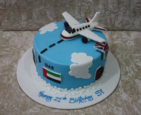 cake with plane | by The House of Cakes Dubai Planes Birthday Cake, Airplane Birthday Cakes, Farewell Cake, Lolly Cake, Airplane Cake, Travel Cake, Fondant Cake Designs, Cake Online, Boy Birthday Cake