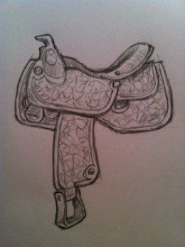 Learn how to draw a saddle by following this easy-to-follow instructional tutorial created by an artist who has been drawing and teaching others to draw for more than 40 years. Give it a try... Easy Western Drawings, Saddle Drawing, Horses Eyes, Country Drawings, Easy Horse Drawing, Western Drawings, Horse Drawing Tutorial, Drawing Dragon, Horse Art Drawing