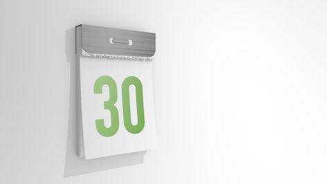 Tearoff calendar with number 30 stylish ... | Premium Photo #Freepik #photo #day-calendar #month #calendar-planner #year-planner Calendar Day, Number 30, Year Planner, Calendar Planner, Month Calendar, 3d Rendering, 3d Illustration, Premium Photo, White Background