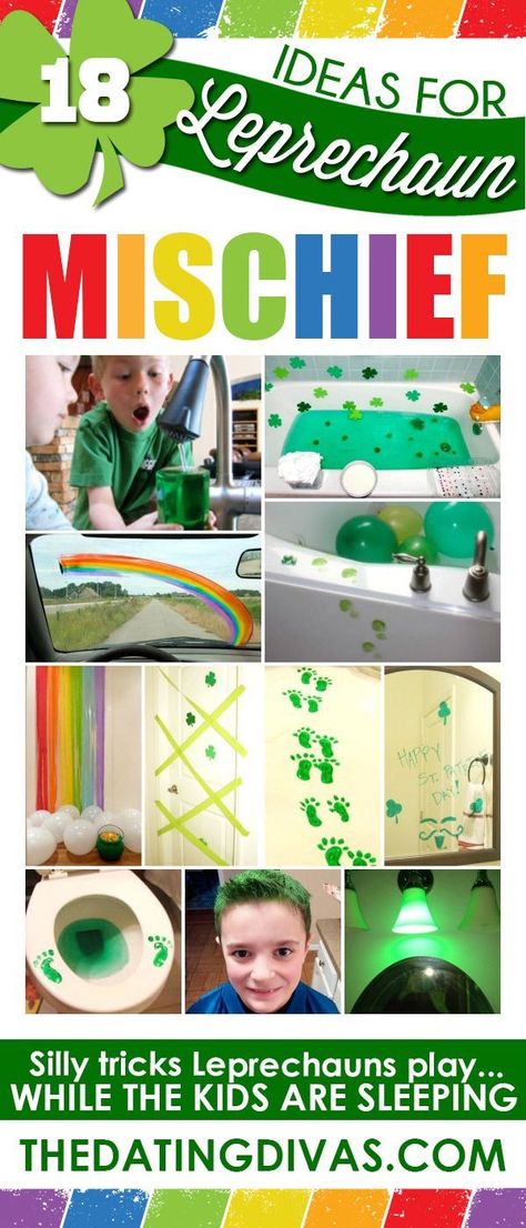 Hilarious leprechaun pranks! The kids will love these! #stpatricksday #leprechaun Leprechaun Pranks, Leprechaun Ideas, Leprechaun Tricks, Leprechaun Trap, St Patricks Day Crafts For Kids, San Patrick, St Patrick Day Activities, The Dating Divas, Dating Divas