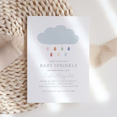 $1.98 | Rainbow Baby Sprinkle Rain Cloud Baby Shower - baby shower, gender neutral, watercolor, rainbow, rain cloud raincloud, baby sprinkle, simple elegant minimal, blue pink green yellow orange, girl baby shower, boho Baby Sprinkle Theme Gender Neutral, Gender Neutral Sprinkle Ideas, Baby Sprinkle Ideas Gender Neutral, Simple Baby Sprinkle Ideas, Baby Boy Sprinkle Themes, Baby Sprinkle Themes, Sprinkle Ideas For Boys, Baby Sprinkle Ideas For Boys, Sprinkle Baby Shower Ideas