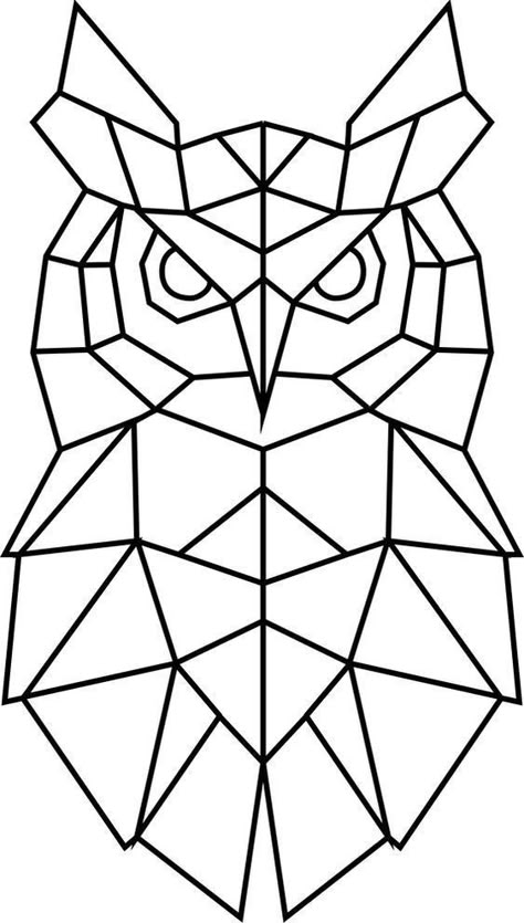 Animals Geometric Art, Cubism Drawing, Line Art Animals, فن الرسم بالمسامير, Animal Line Art, Geometric Art Animal, Geometric Owl, Art Cubism, Geometric Line Art