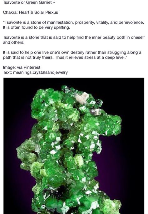 Green Garnet Crystal Meaning, Tsavorite Meaning, Green Garnet Meaning, Gemsona Ideas, Garnet Meaning, Crystal Seashells, Witch Tips, Pagan Spirituality, Earth Gift