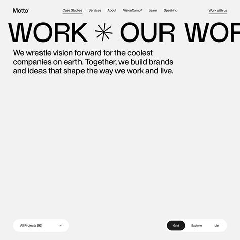 Motto | Branding Agency | Ideas Worth Rallying Around™ — Are.na Branding Company, Rallying, Web Layout, Branding Agency, Creating A Brand, Case Study, To Create, Web Design, Layout