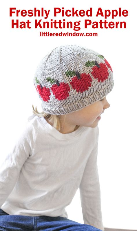 Apple Hat, Baby Bow Hats, Baby Apple, Newborn Girl Hat, Apple Pattern, Baby Hat Knitting Pattern, Knitting Group, Hat Knitting Pattern, Baby Knits