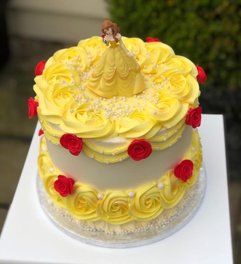 Beauty And The Beast Birthday Party Cake, Belle Barbie Cake, Beauty And The Beast Cake Ideas, Belle Cakes Birthday, Beauty And The Beast Cakes, Belle Cake Ideas, Belle Birthday Party Cake, Belle Themed Birthday Party, Bell Birthday Cake