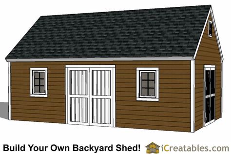 14x24 Shed Plans - Start Building your Large Storagd Shed Today - iCreatables 14x24 Shed Plans, Build A Storage Shed, Small Barn Home, She Shed Plans, Shed Roof Design, Shed Designs, Shed Blueprints, Building A Storage Shed, Shed House Plans