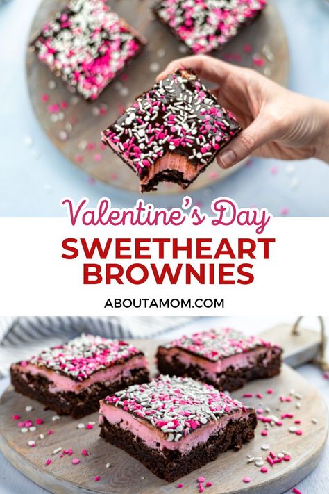 Looking for easy valentines dessert ideas? This Sweetheart Brownies recipe is such a sweet and easy Valentine’s Day dessert that everyone will enjoy. Birthday Brownies, Brownie Frosting, Warm Chocolate, Valentine Desserts, Valentines Day Desserts, Easy Baking Recipes Desserts, Valentines Food, Valentines Day Treats, Tasty Bites