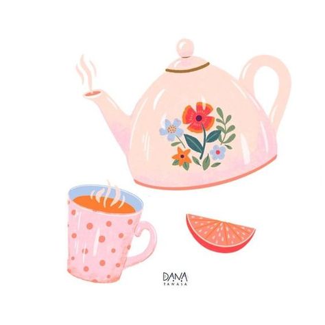 Tea Pot Illustration, Digital Illustration Tutorial, Tea Illustration, Drawing Scenery, Illustration Tutorial, Handmade Fabric Bags, Bag Illustration, Doodle Inspiration, Create Drawing