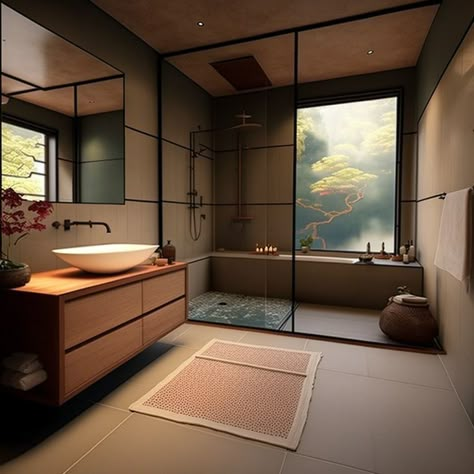 Japanese Bathroom Design, Japanese Style Bathroom, Asian Bathroom, Japanese Style Bedroom, Modern Japanese Interior, Japanese Bathroom, Asian House, Zen Interiors, Japanese Home Design