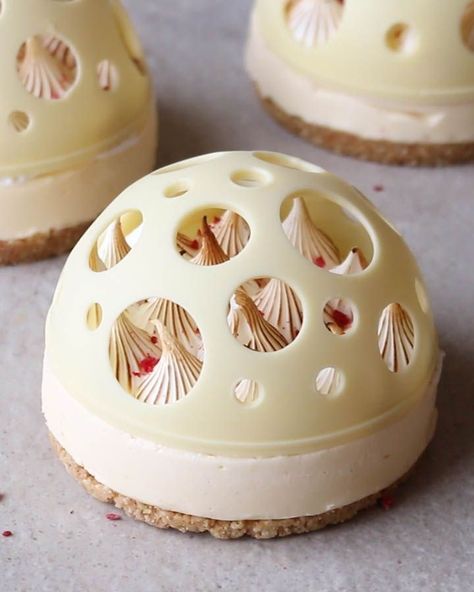 Forest Macarons, French Lemon Tart, Lemon Cream Tart, Fancy Desserts Recipes, Patisserie Fine, Cream Tart, Italian Meringue, Gourmet Desserts, How To Roast Hazelnuts