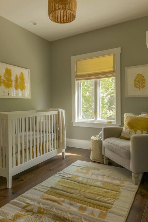 35 Sage Green Nursery Ideas for a Gorgeous Look Sage And Yellow Nursery, Gender Neutral Nursery Green, Green And Yellow Nursery, Green Nursery Neutral, Green Girl Nursery, Sage Green Nursery Ideas, Light Green Nursery, Green Nursery Ideas, Green Nursery Decor