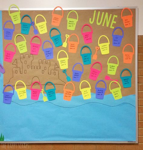 June Birthday Bulletin Board Ideas, May Birthday Bulletin Board Ideas, June Bulletin Board Ideas For Work, Summer Birthday Bulletin Boards, June Birthday Board Ideas, Summer Birthday Boards Classroom, Summer Themed Bulletin Board Ideas, Summer Bulliten Board Ideas, June Bulletin Board Ideas Preschool