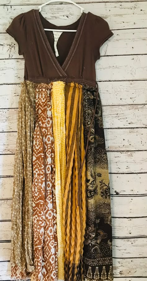 Boho Clothing Patterns, Clothing Upcycle, Upcycle Clothes Diy, Upcycle Sewing, Repurposed Clothing, Altered Couture, Goddess Dress, Scarf Dress, Upcycled Fashion