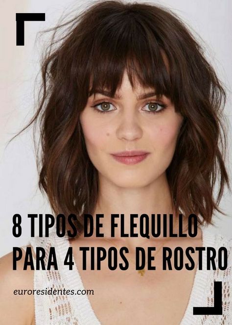 Descubre los tipos de flequillo y cual favorece más a cada tipo de rostro. Flequillo abierto, largo, recto,... Long Bob Con Flequillo, Curly Prom Hair, Chic Short Hair, Short Hair Trends, Favorite Hairstyles, Short Cut, Short Hair With Bangs, Medium Hair Cuts, Long Bob