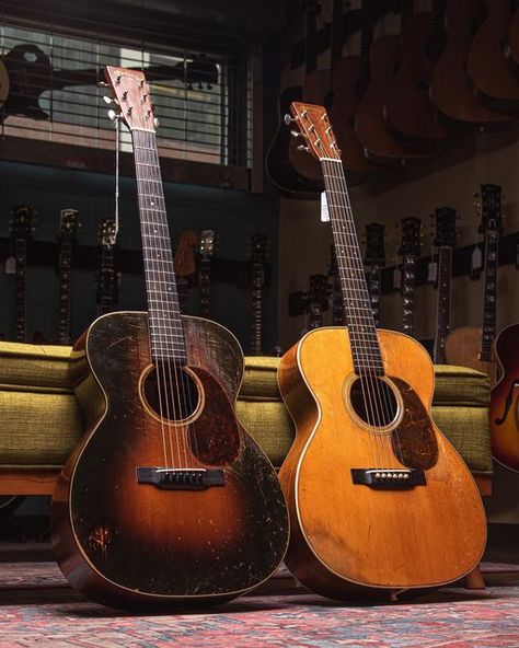 Carter Vintage Guitars on Instagram: "The battle of the prewar 000s! Would you rather have a 1934 000-18 Shade top or a 1934 000-28? #WhichOneWednesday" Vintage Martin Guitar, Martin Guitars, Learn Guitar Chords, Guitar Photos, Martin Guitar, Stringed Instruments, Guy Stuff, Guitar Tabs, Would You Rather