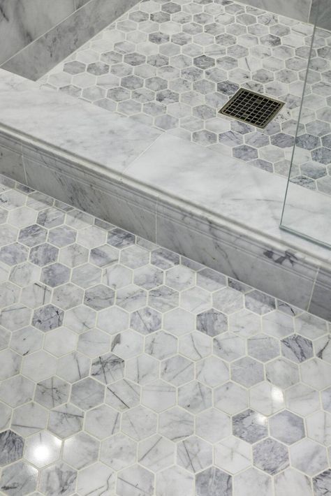 Bathroom Floor And Shower Tile Same, Master Bath Small Space, Tile Floors For Bathrooms, Bathroom Tiled Shower Ideas, Bathroom Tiled Floors, Shower Tile Floor Ideas Master Bath, Popular Bathroom Floor Tile, Small Bathroom Floor Tile Designs, Bathroom Flooring Ideas Pattern