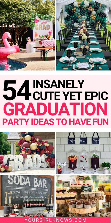 Senior Year Graduation Party, Epic Graduation Party Ideas, Graduation Party Pictures Display, Funny Graduation Party Ideas, Graduation Open House Food Ideas, Graduation Party Display Ideas, Graduation Tablescapes, Graduation Cookout Ideas, High School Graduation Party Ideas 2024