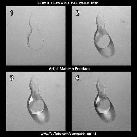 Water Drop Drawing, How To Draw Water, How To Draw Realistic, Draw Water, Bubble Drawing, Draw Realistic, 3d Art Drawing, Water Drawing, Charcoal Art