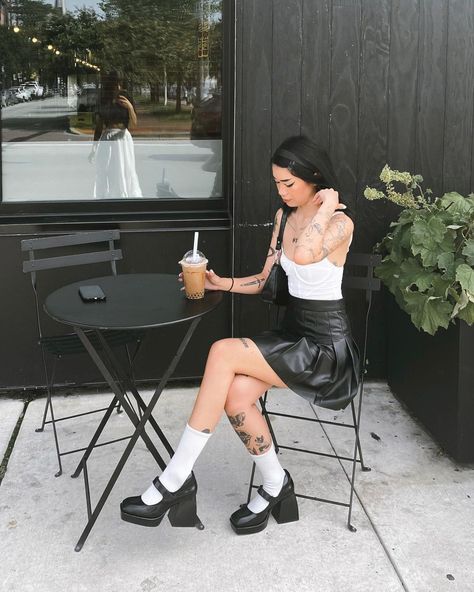 𝖒𝖊𝖌 ⚔️ on Instagram: “fun fact i wrote atl fan fics on wattpad when i was 13” Meg Murayama, Fashion Killa Outfits, Latex Skirt, Style Aesthetics, Thrift Inspo, Pics Inspo, Body Modification, Aesthetic Pics, Mid Size